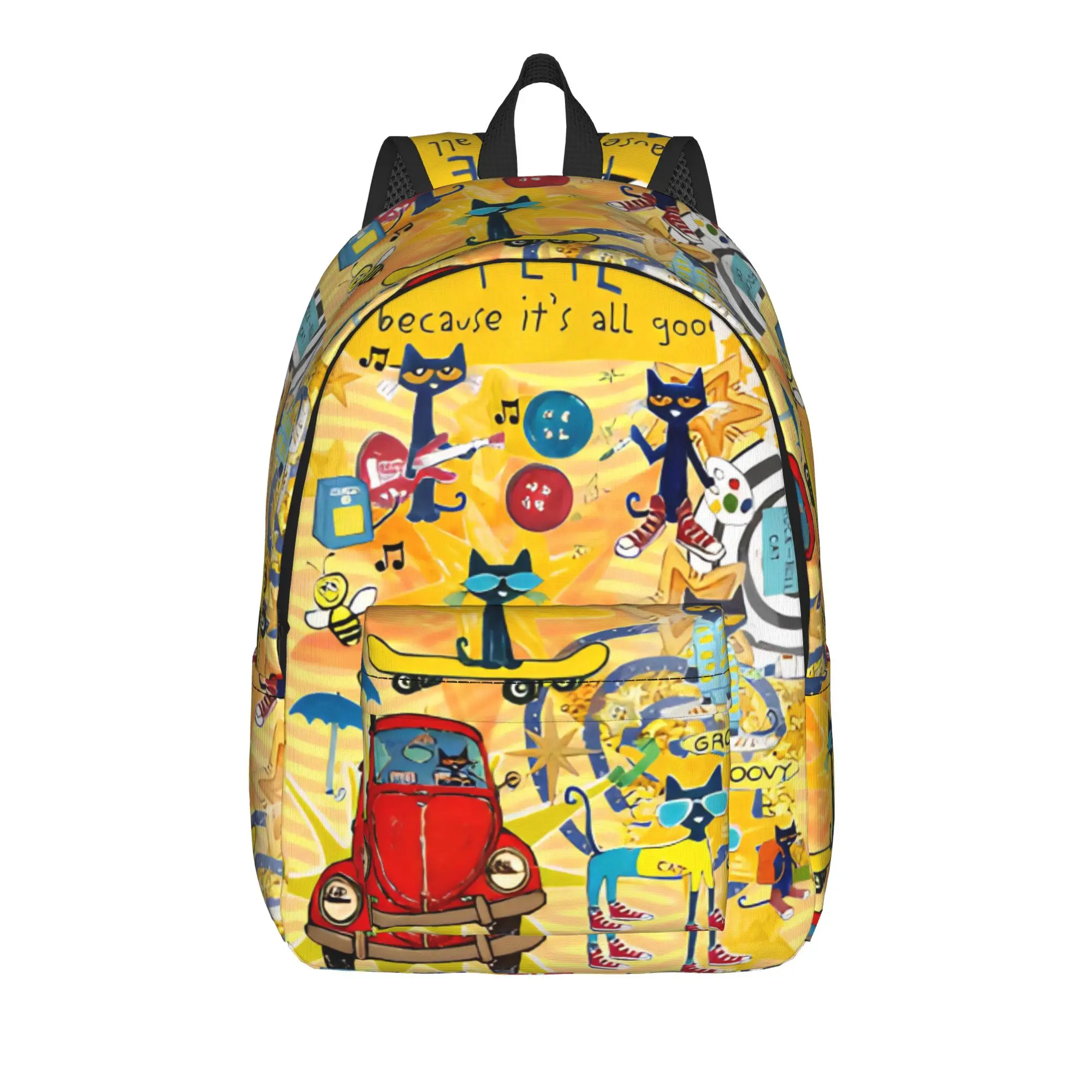 Pete the Cat  Cool Kitten Casual Backpack Sports High School Business Cartoon  Daypack Laptop Computer Canvas Bags