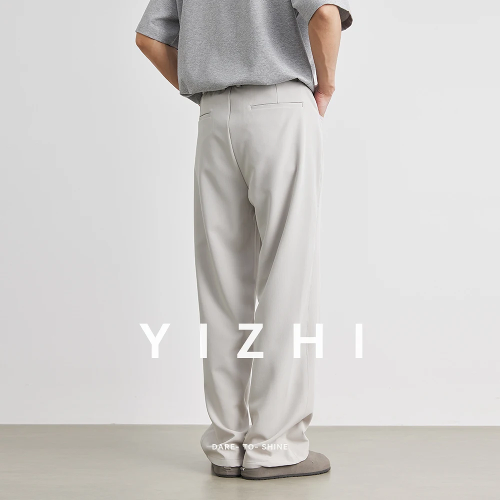 Men's Summer Straight Casual Pants 2025 New Business Trousers Work Commuter Clothing Fashion Light Solid Color Long Pants