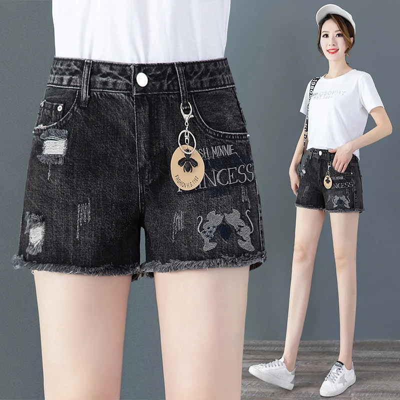 

High Waist Loose Fit Thin Denim orts Women's Summer Slimming A-Line Hot Pants Cotton Stretch Jeans High Waist orts