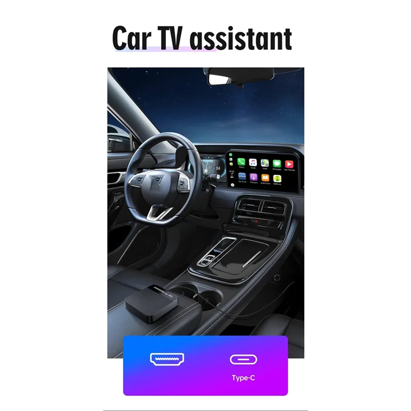 

A73E-Car TV Assistant Box Assistant Box Support -Compatiable Multimedia Adapter Wireless Carplay