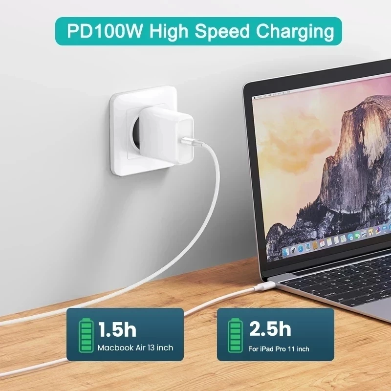 PD100W USB-C to Double Type C Fast Charging Data Cable For Samsung Huawei Xiaomi MacBook iPad Laptop Mobile Phone Quickly Cord