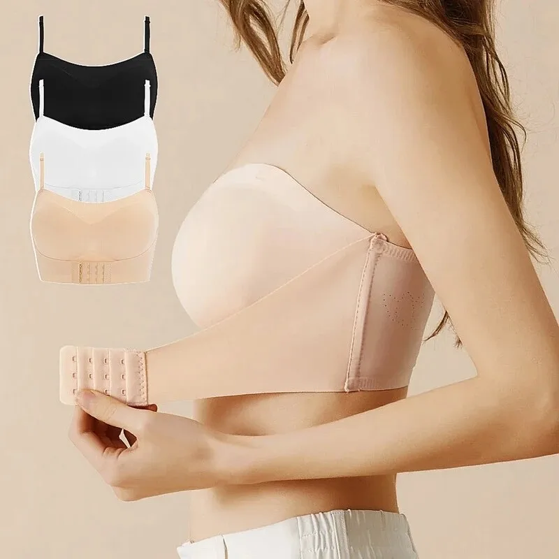 

Strapless Bra For Woman Invisible Tube Tops Seamless Breathable Wireless Wedding Brassiere Push Up Bras Lingerie Sexy Bralette