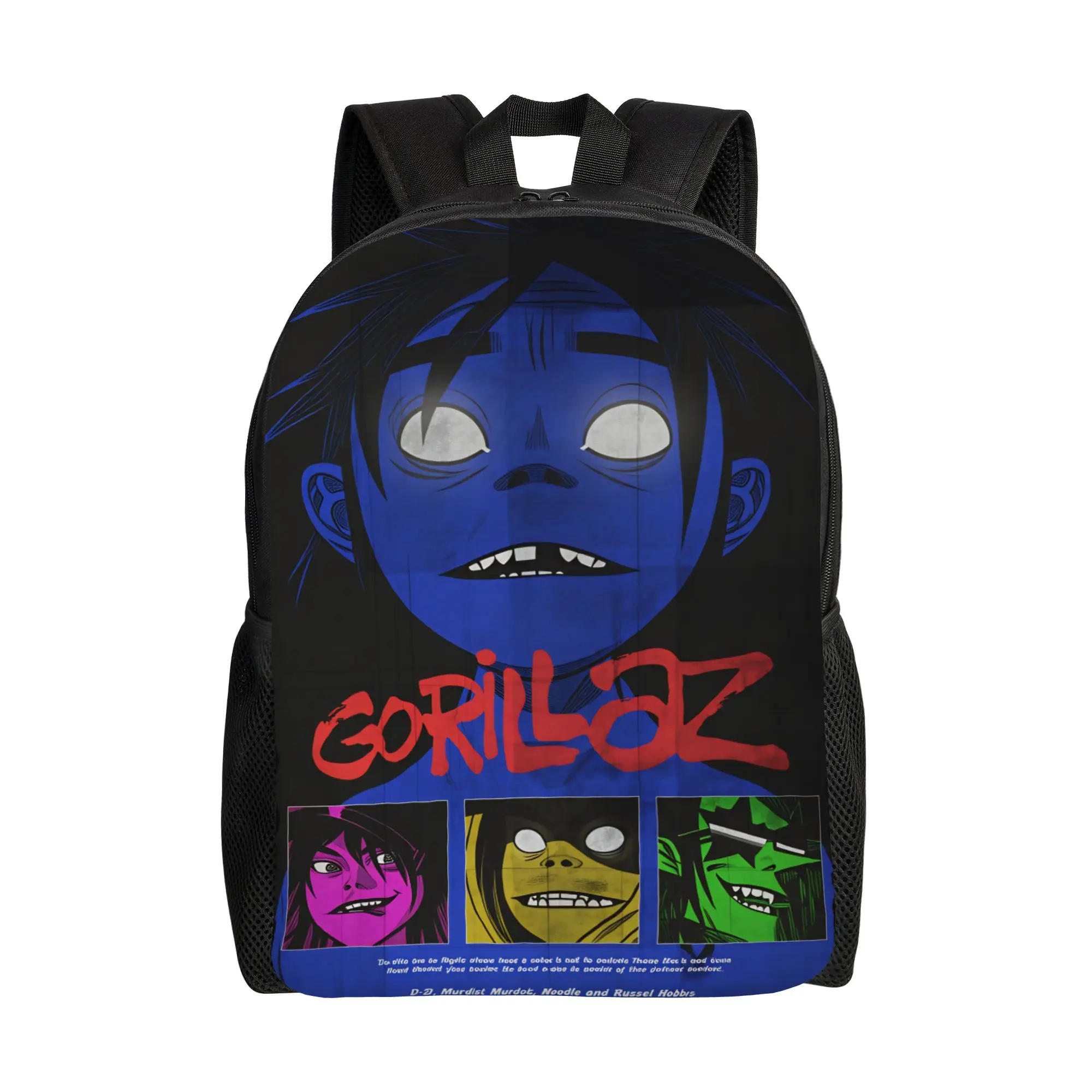 

Gorillazs Anime Rock Band Backpack Women Soft Backpacks Polyester Stylish High School Bags Workout High Quality Rucksack