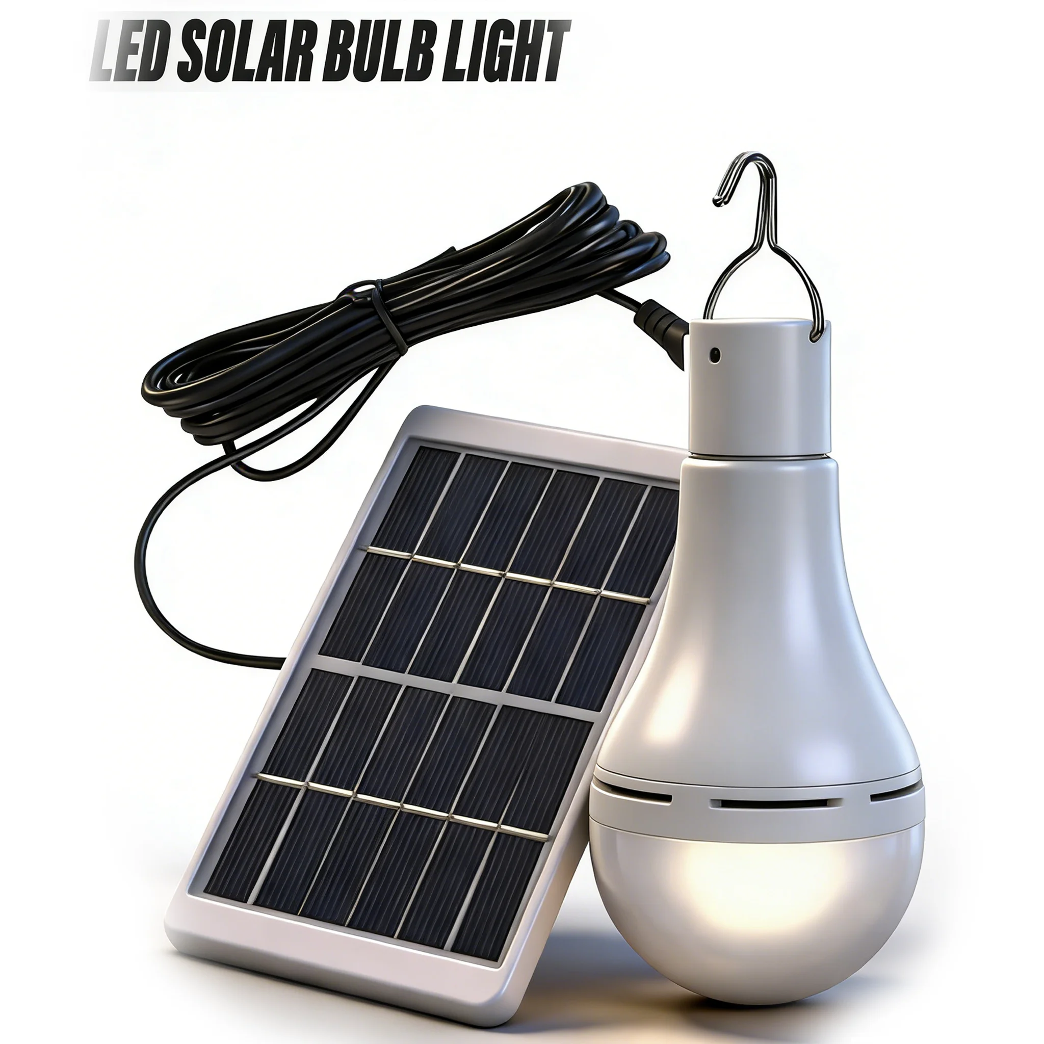 LED Light Solar Lamp Bulb Outdoor Waterproof Portable Solar Garden Hanging Light Hiking Fishing Emergency Lights