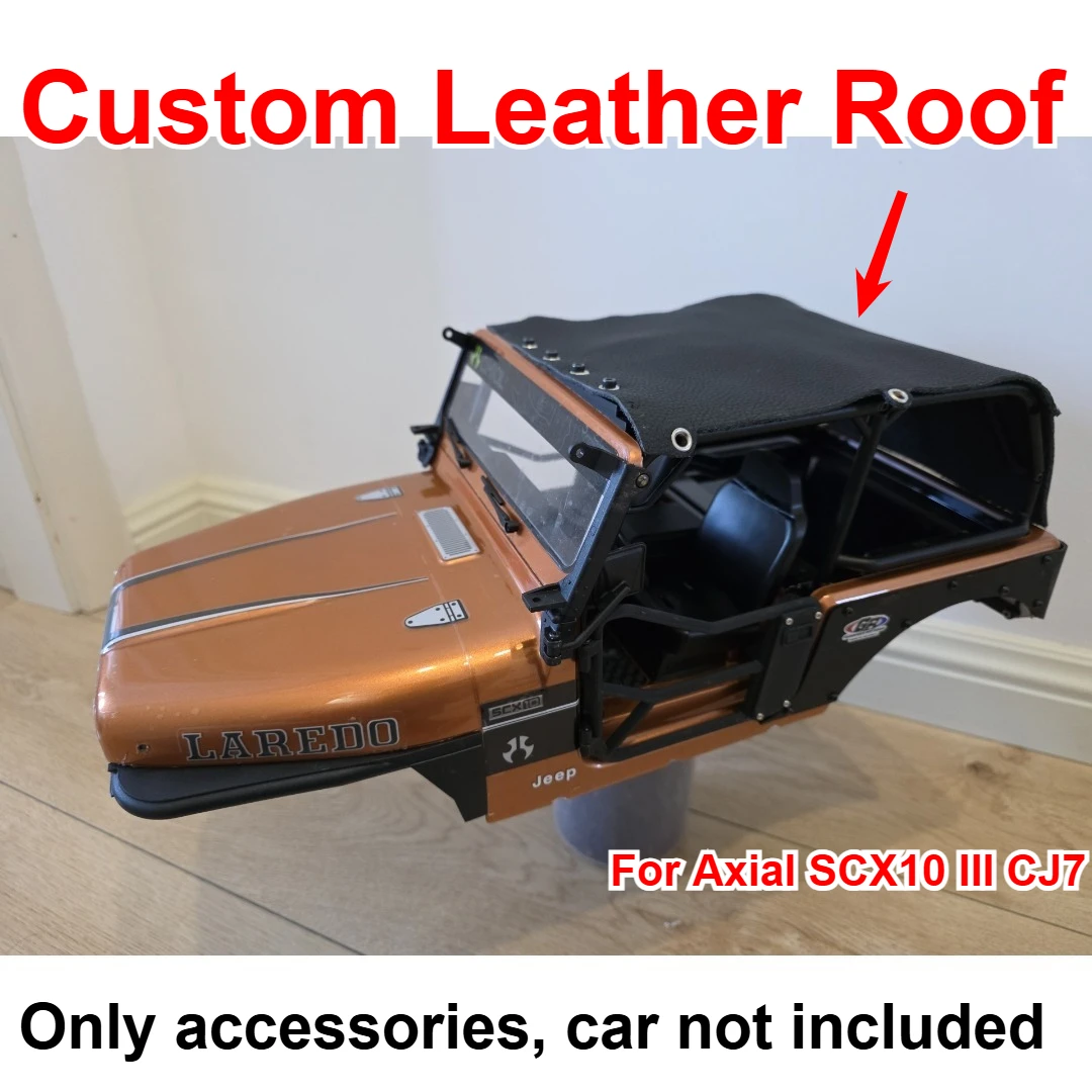 For 1/10 Axial SCX10 III CJ7 RC Off Road Car Leather Roof Custom Model Number Decorative Styling Parts Decor Upgrade Accessories