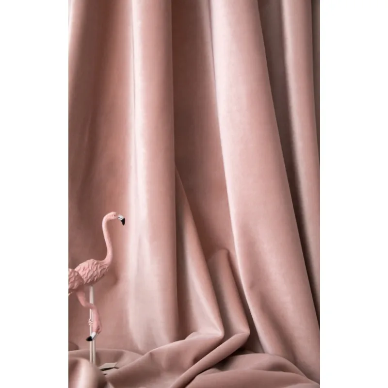 1 Piece Modern Minimalist Pink Living Room Curtains Bedroom Luxury Heavy Duty Insulated Velvet Curtains