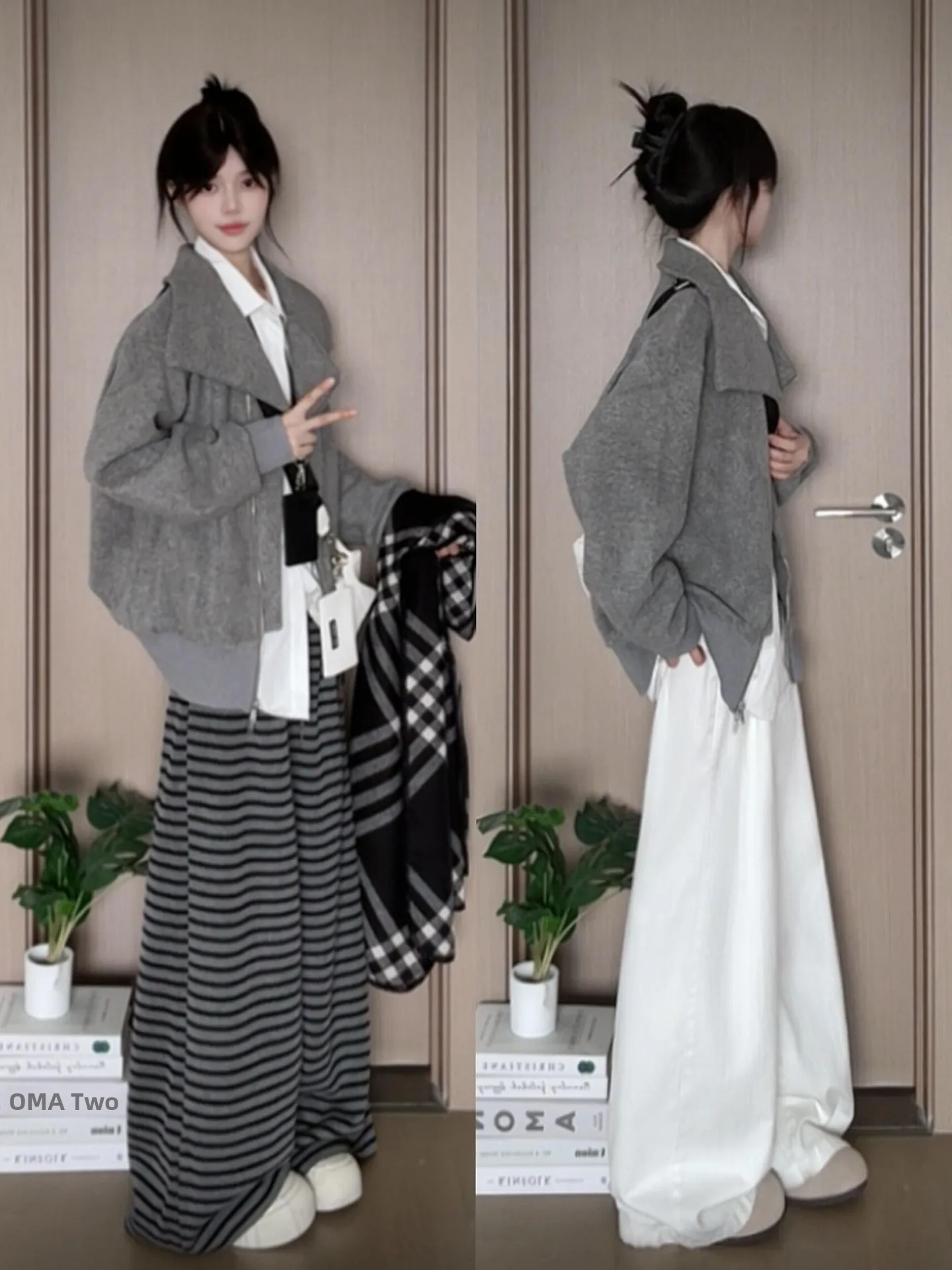 American Sle Retro High Collar Sweatirt Cardigan Women's Loose Zipper Jaet Top Autumn Winter New Sle Comfortable Oute...