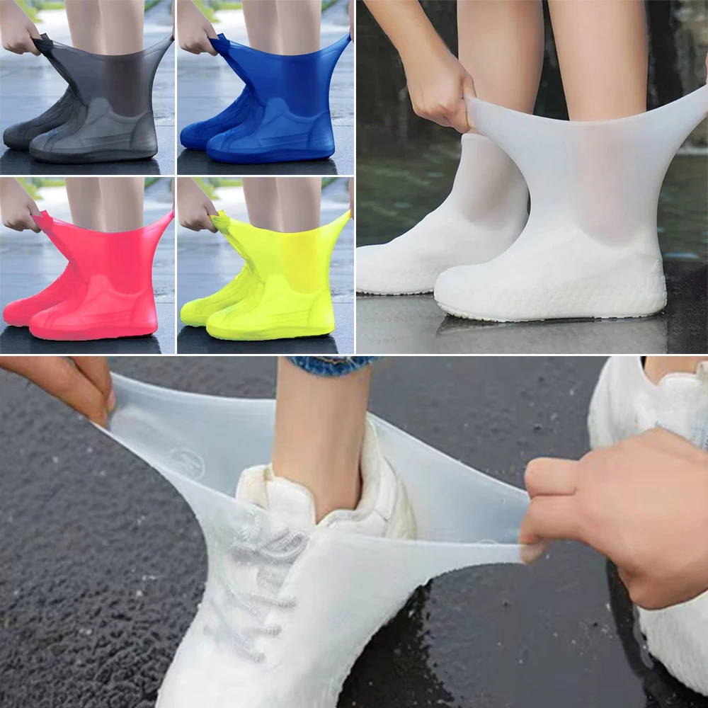 Non-Slip Latex Shoe Covers Waterproof Shoes Protectors Rain Shoe Cover Elastic Reusable Rain Boot Unisex