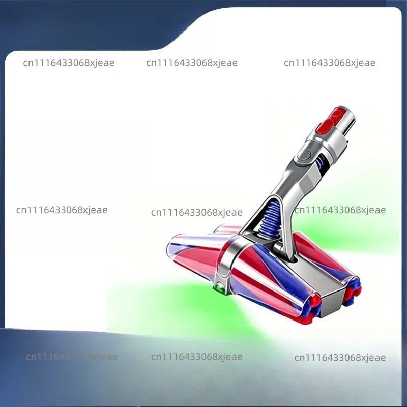 Applicable to vacuum cleaner accessories, four-cone direction suction head, green light and dust soft velvet floor brush