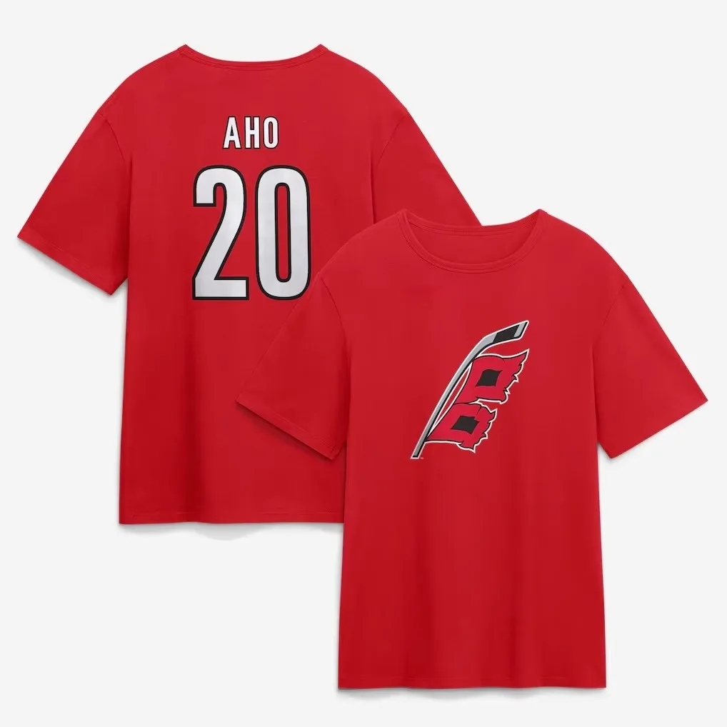 2026 Carolina Hurricanes Sebastian Aho 20 T-shirt Men Women Summer Cotton Clothing Round Neck Short Sleeved Shirt Streetwear