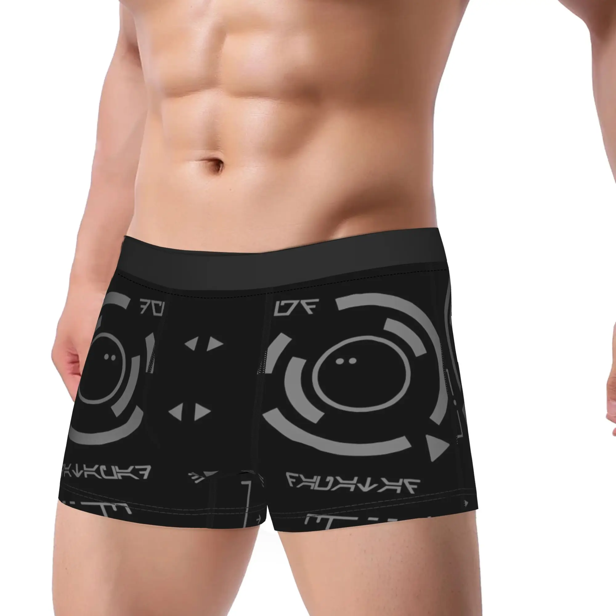 Black Circuit Board Tech Cyber Pattern  Underpants Breathbale Panties Men's Underwear Print Shorts Boxer Briefs