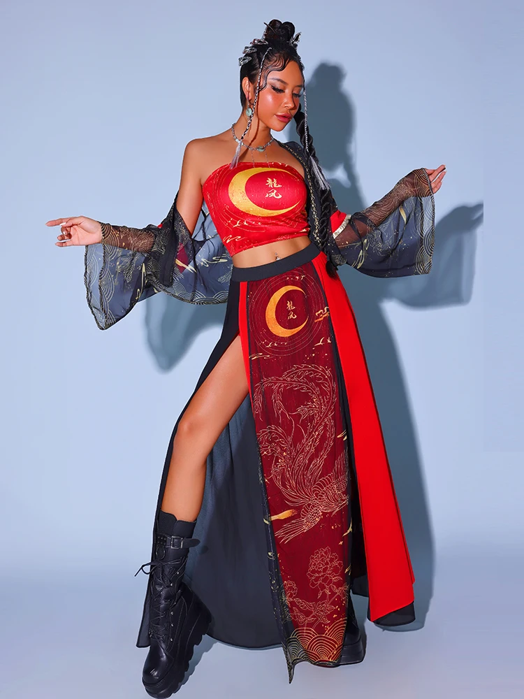 

Adult Women's Ancient Sle Dance Costume Set K Performance Outfit Fem up Stage Performance Traditional Chinese Costume