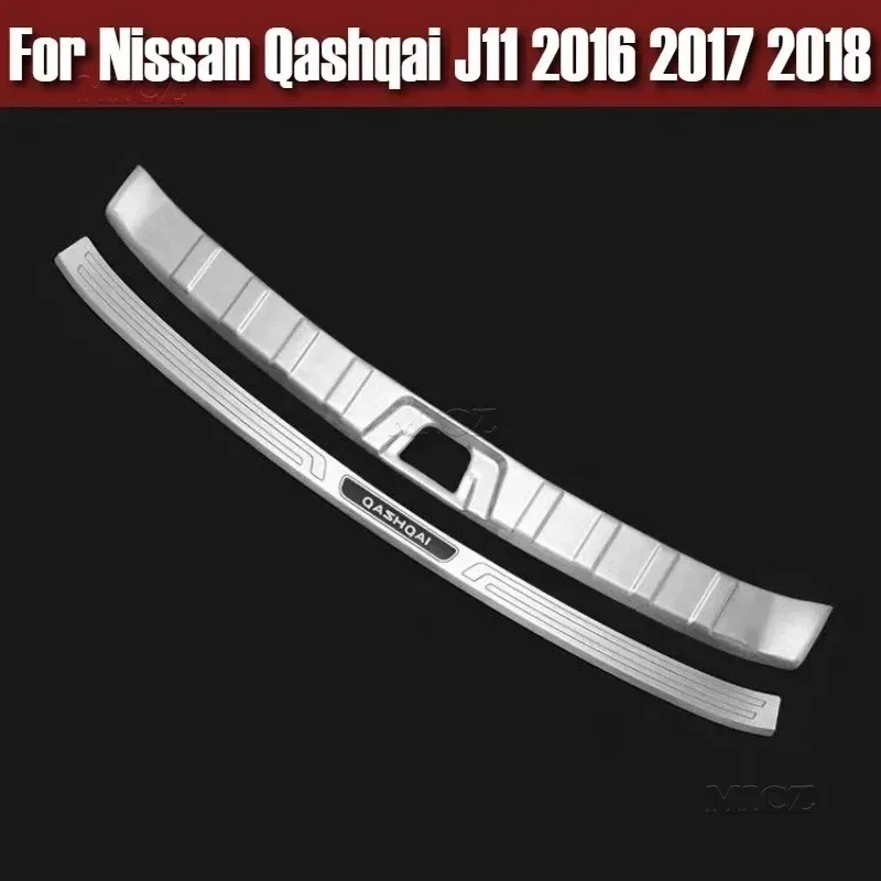 Car Accessories For Nissan Qashqai J11 2016 2017 2018 Stainless Steel Rear Bumper Protector Sill Trunk Tread Plate Trim view 4