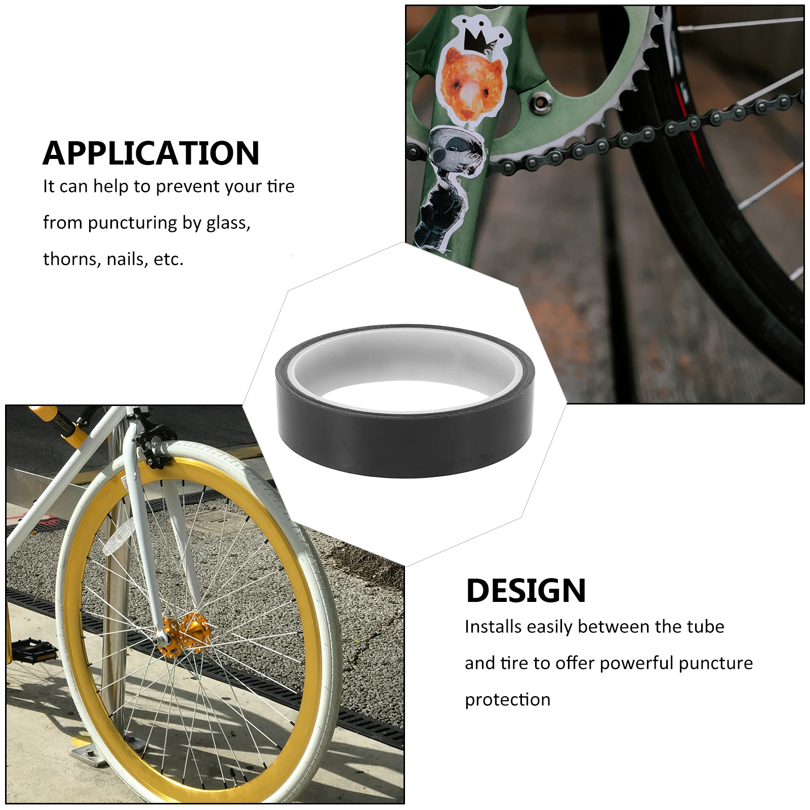 

1 Roll Vacuum Tire Liner Durable Bike Rim Tape Puncture Protection Strip Pvc Anti-Pressure Tube Belt For Bicycle Tire Protector