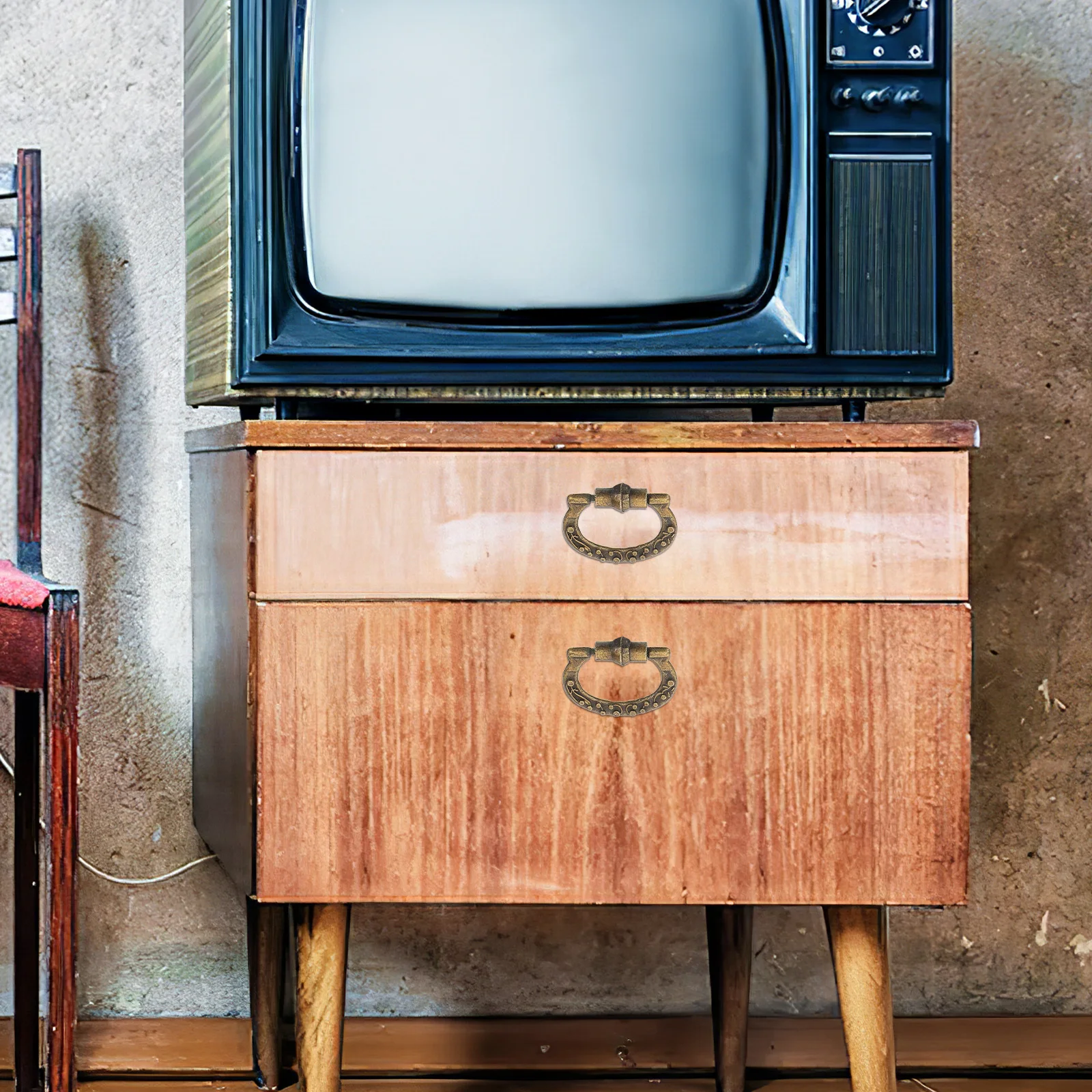 

10pcs Alloy Mini Pull Handles 38Mm Thread For Jewelry Case Cabinet Drawer Knobs Vintage Style Metal Furniture Replacement