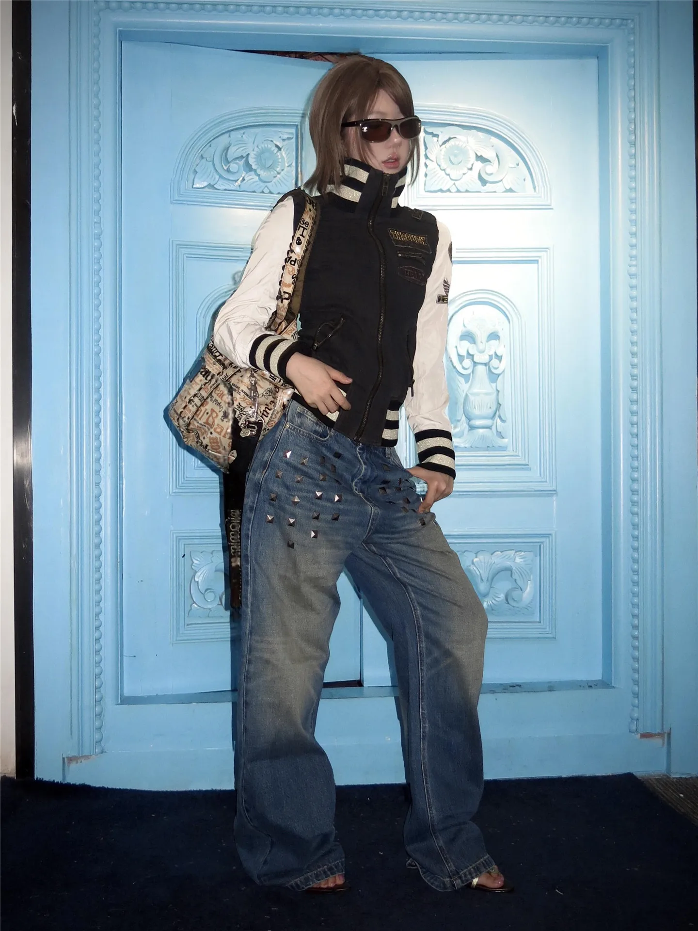 

High Waist Extended Vintage Millennium Spicy Girl Wide Leg Jeans Women's Loose Slimming Straight Cut Pants Spring Season