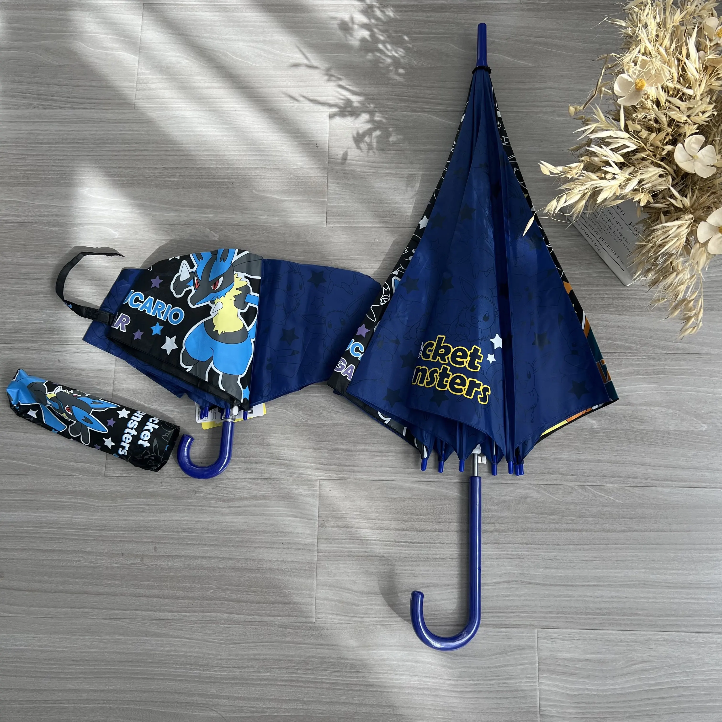 HotSale Pokemon Folding Umbrella Lucario Gengar Pikachu Compact Lightweight Rainproof UV Protection Anime Collectible Gift Fans - Detail 1