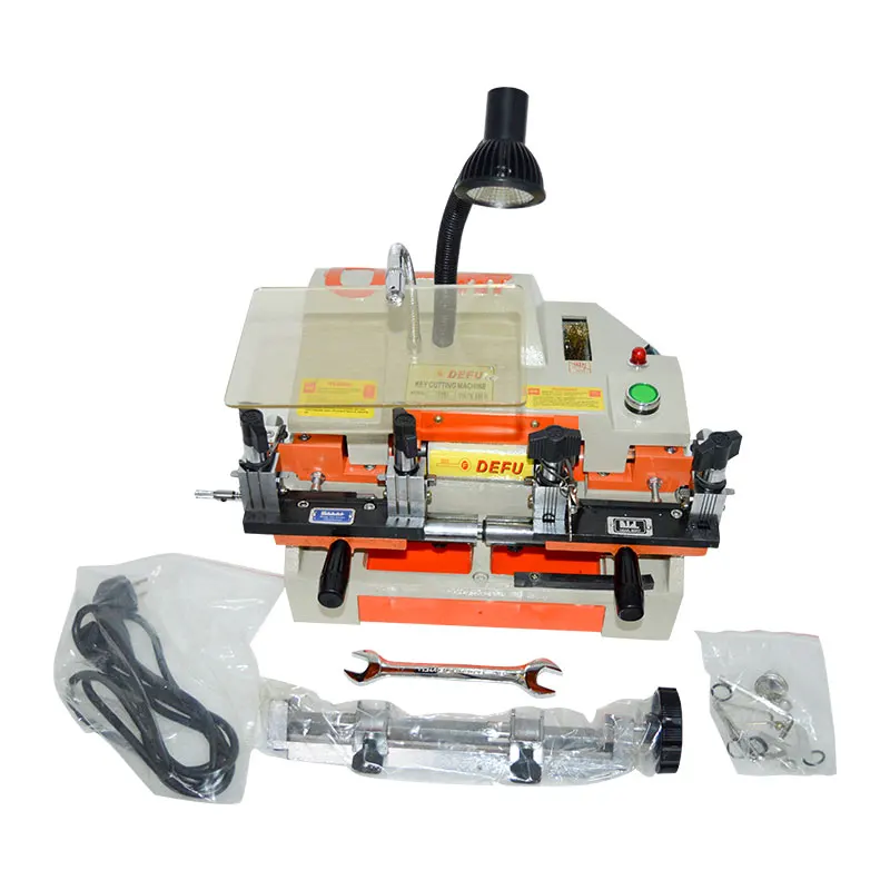220V/50HZ Key Cutting Machine Multi-Fuctional Chucking Horizontal Double Head Keying Machine Key Duplicating Machine 100-E1