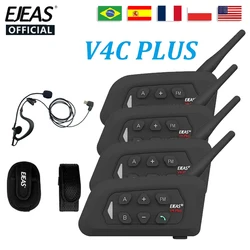 EJEAS-Auriculares Bluetooth V4C PLUS1500M Full Duplex, interfono de conferencia, intercomunicador para árbitro de fútbol