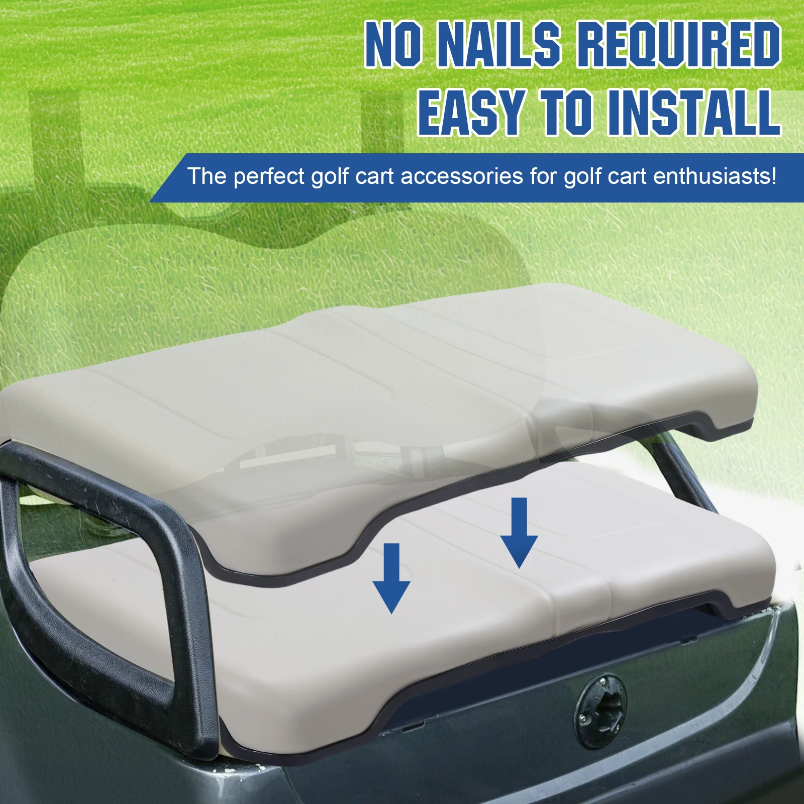 

Golf Cart Front Seat Bottom Cushion Comfortable Seat Bottom Replacement Cushion Assembly for Yamaha G29-2/Drive2 2017+ Models