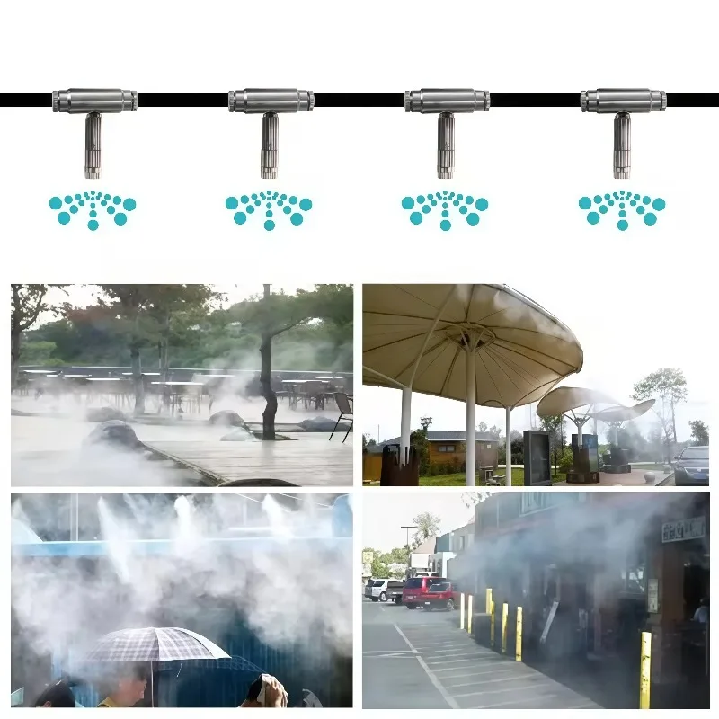 High Pressure Misting System 600BAR 860PSI CE Automatic Fog Machine Mist Cooling System for Patio Restaurant Greenhouse Outdoor