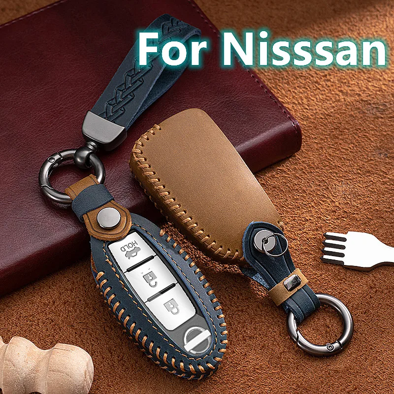 

Soft Leather Car Key Cover Case for Nissan Sheath Leaf Micra K12 Note Patrol Qashqai J11 J10 Tiida Versa XTrail T32 Infiniti