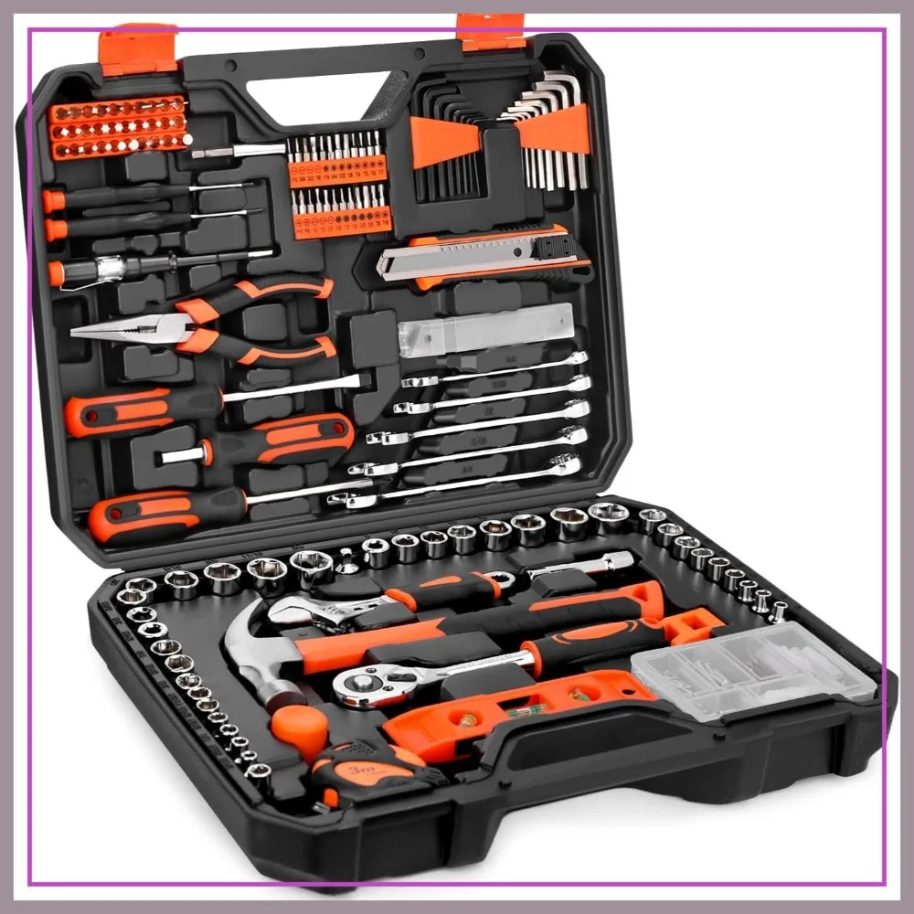 

248-Piece Household Tool Set with Plastic Case for Home Repair, DIY