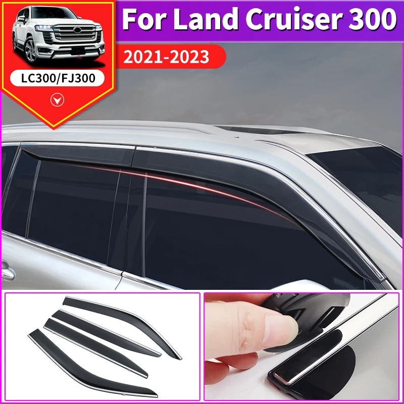 Windows Vent Visor,Blocking,Rain Flow Defector for Toyota Land Cruiser 300 Lc300 2022 Upgrade Exterior Decoration Accessories