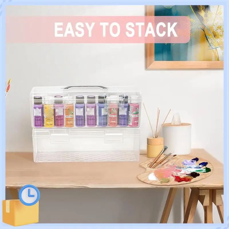 Popular Acrylic Paint Storage Box, 30 Bottle Capacity Acrylic Paint Storage Box For 2 Fluid Ounces Acrylic Paint,Storage Box