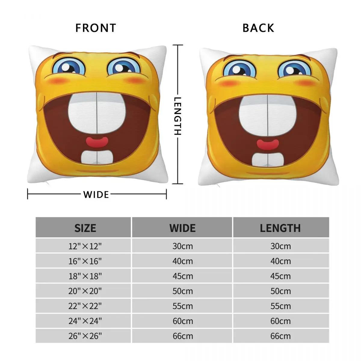 Big Teeth Square Pillowcase Polyester Linen Velvet Creative Zip Decor Throw Pillow Case Car Cushion Cover