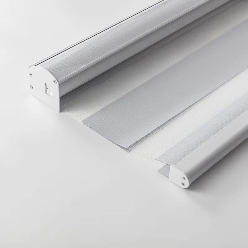 High Quality Waterproof Light Filtering Fabric Smart Remote Control Cordless Motorized Zebra Blinds For Home
