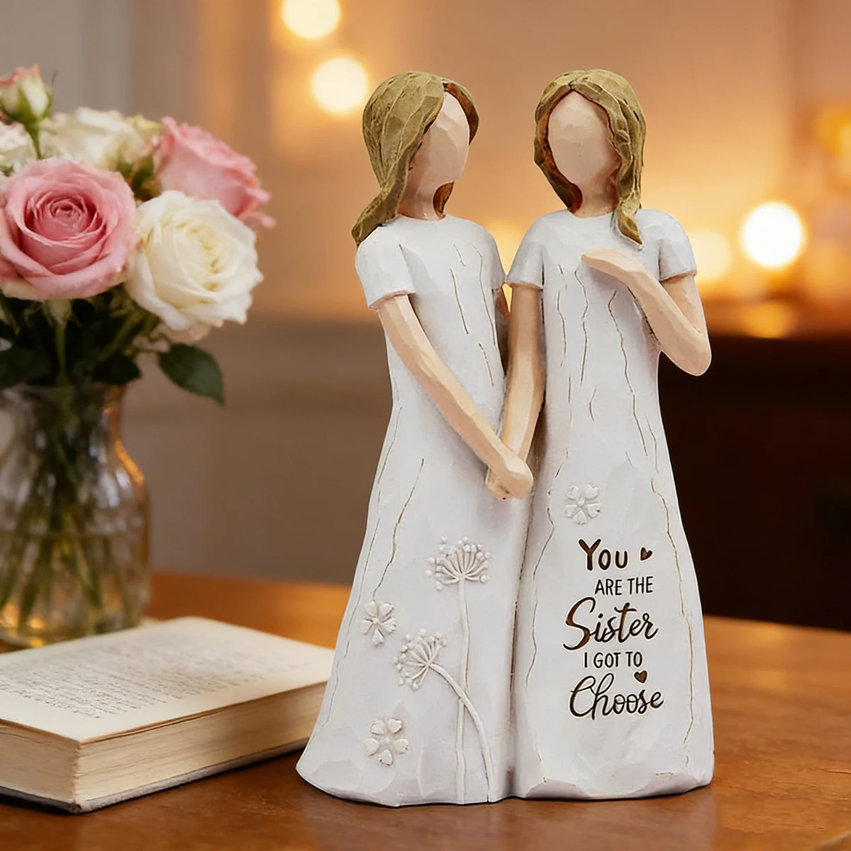 1pc Heartfelt Sister Figurine - Resin Art Gift For Anniversary review and price
