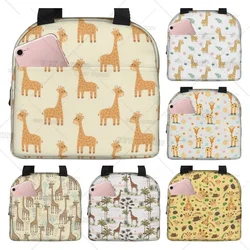 Cute Cartoon Giraffe Lunch Bag for Women Men, Print Insulated Lunch Box Container with Frond Pocket for Work Picnic Travel