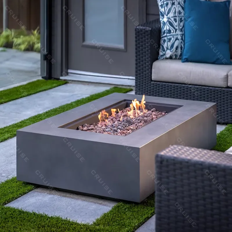 CRUISE 1200mm Outdoor Gas Fire Pit Table Wood Burning BBQ Stove Alcohol Atomization Fireplace Propane Heater Patio Garden