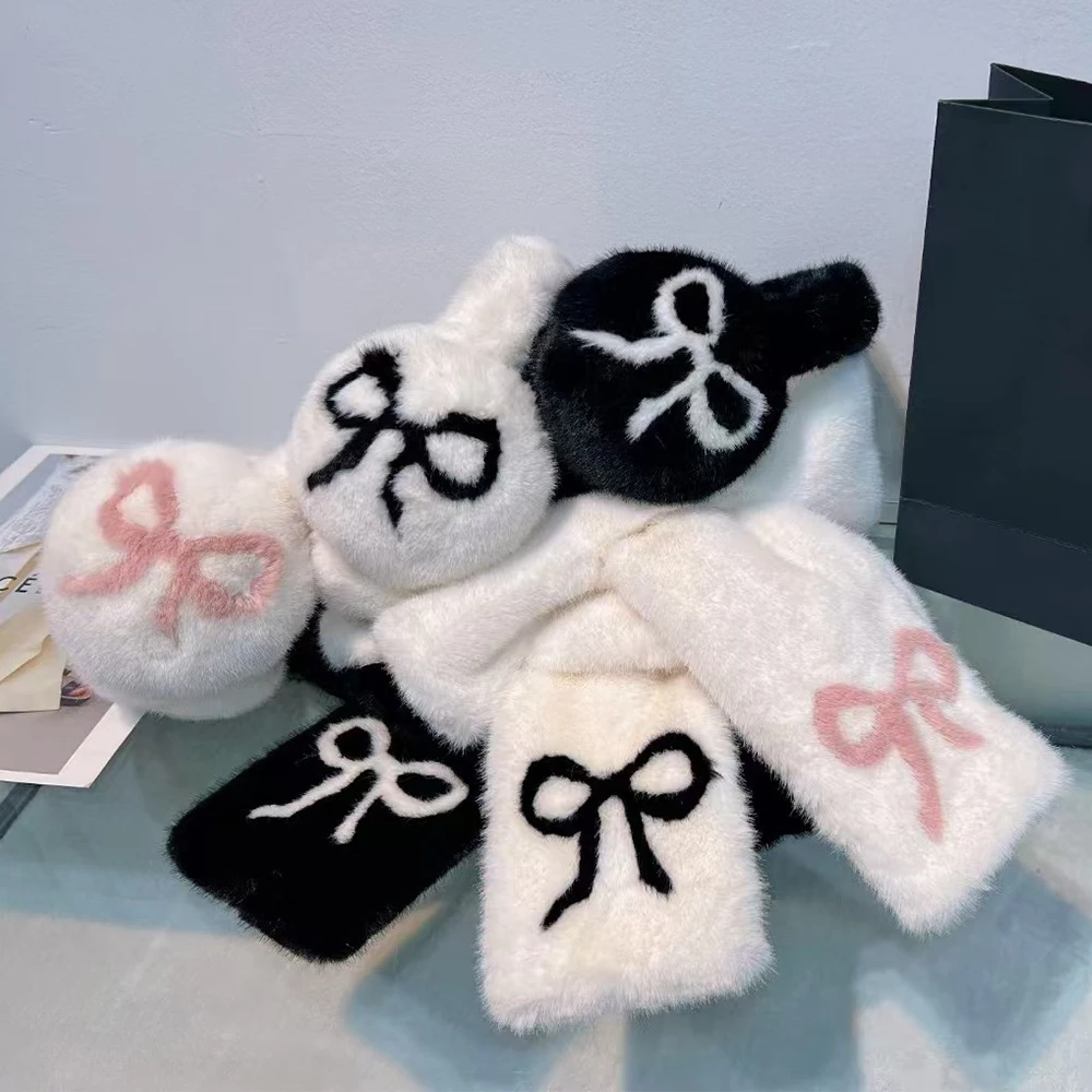 

Модные наушники Camellia, воротник, шаль, теплая шаль, утолщенные теплые наушники, мягкая защита от холода, плюшевый меховой шарф для женщин