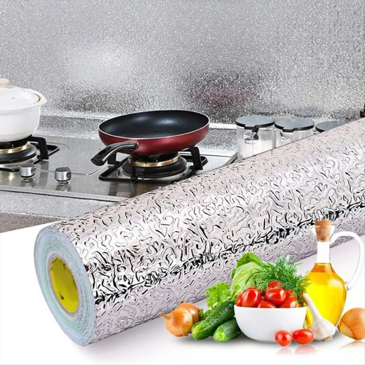 N94R Waterproof Brushed PVC Silver Wall Sticker Wardrobe Cabinet Self Adhesive Furniture Wallpaper,B