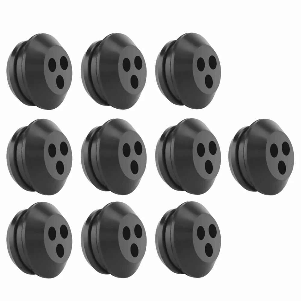 10PCS 3-Hole Fuel Gas Tank Grommet Black ABS 3 Hole Fuel Tank Grommet Universal Compact for 13211546730 V137000030