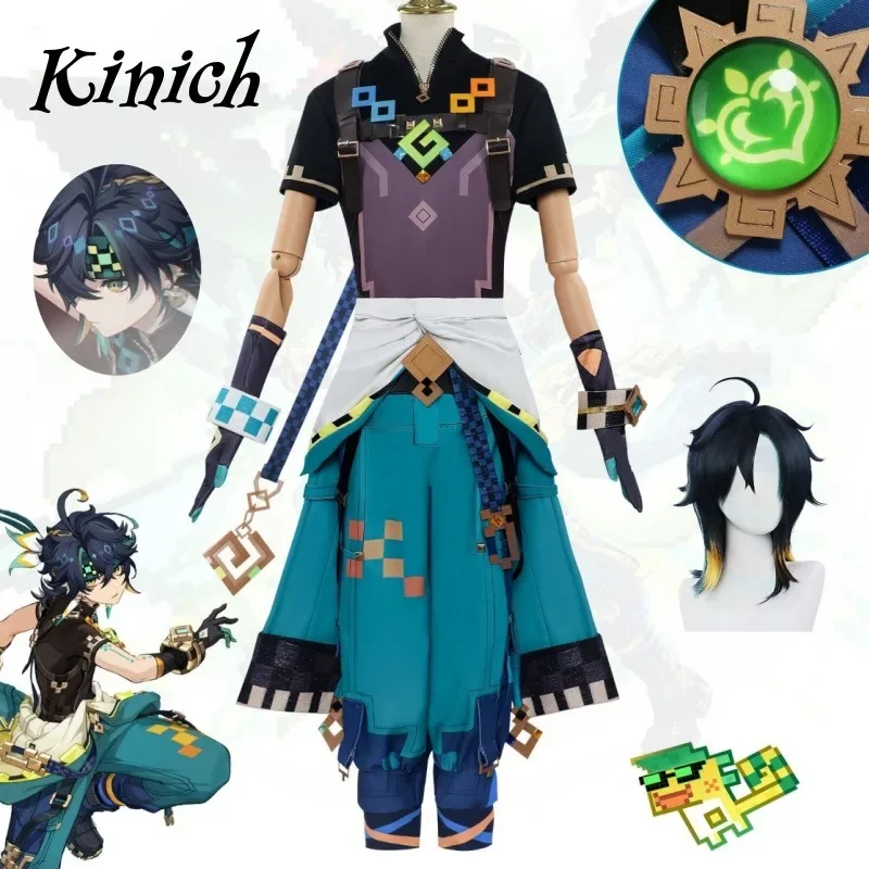 

Genshin Impact Kinich Cosplay Costume Game Full Set wig Kinich Anime Role Play Halloween Activity Party Comic Con Suits clothing