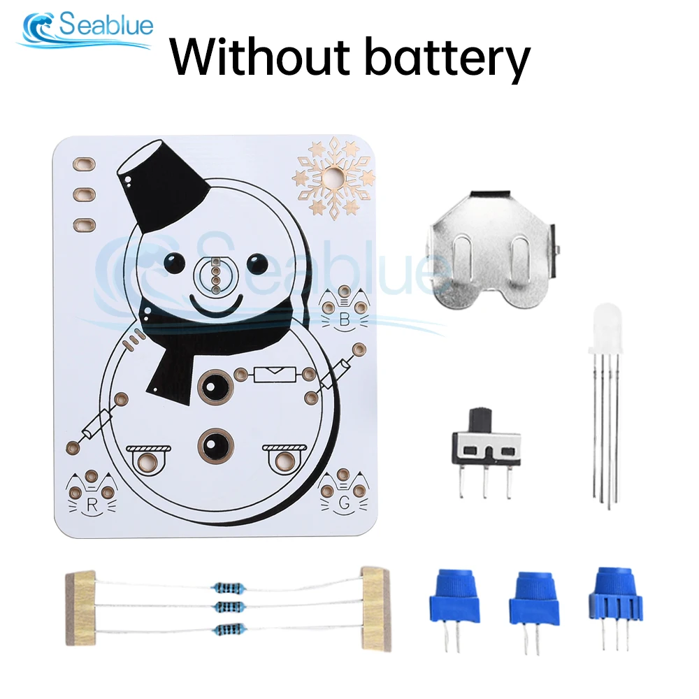 Snowman LED Electronics Beginner Learning Welding Fun DIY Kit LED Light Emitting Tube Module Without Battery