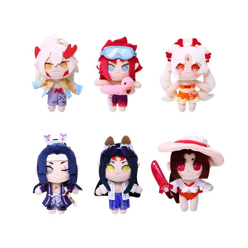 

2022 New Plushie Plush Dolls 15cm Backpack Pendant Keychain Toy With Clothes Clothes Outfits Cosplay C Kawaii Anime Cosplay Doll