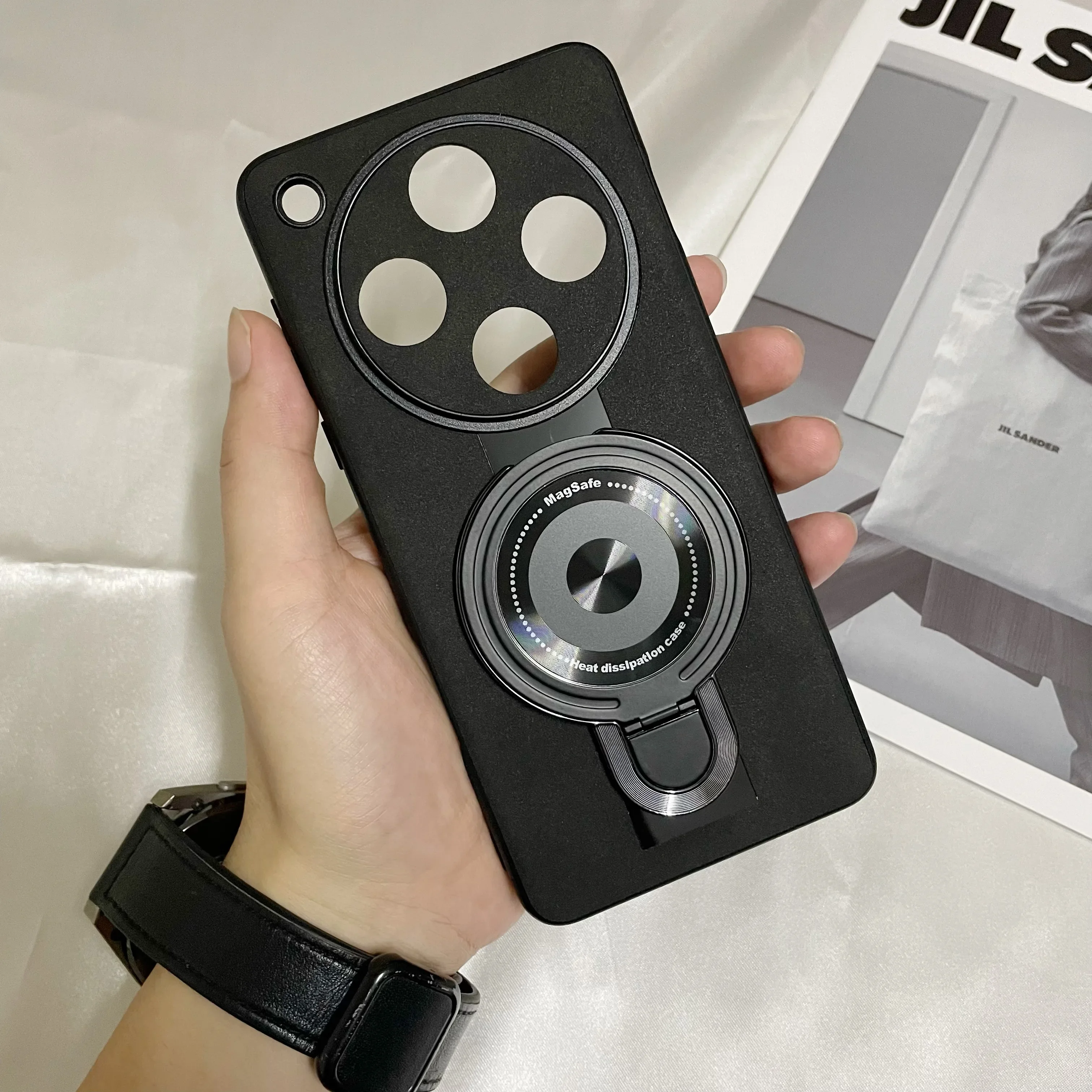 Luxury PU Leather case For Honor 200 Pro Case Magnetic  Bracket Back Cover