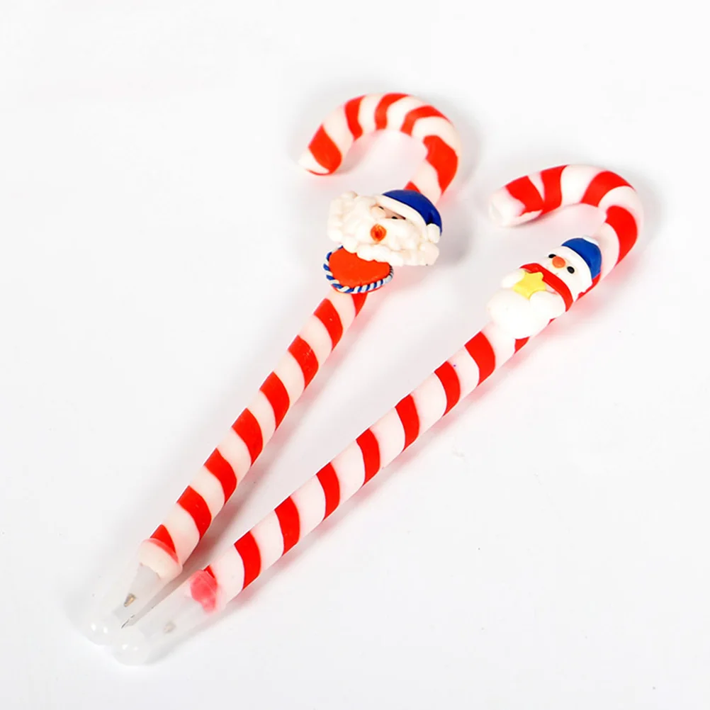 

6 pcs Christmas Clay Ballpoint Pens Santa Claus Snowman Design For School Supplies Soft Easy Writing Experience Bright