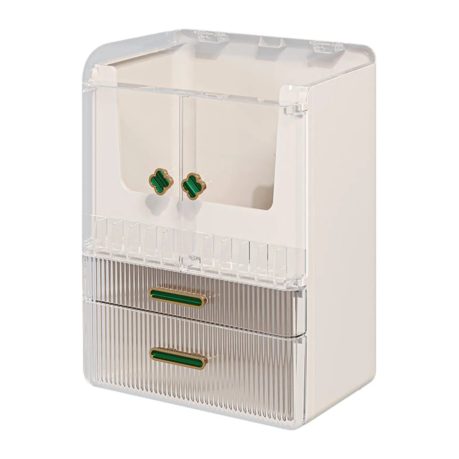Makeup Organizer Double Doors Three-layer Make up Holder for Bathroom Dorm