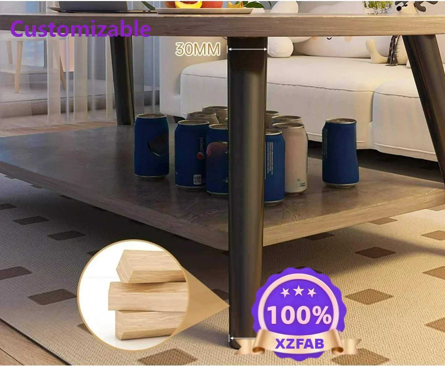 Factory Direct 2026 Coffee table living room household small apartment table simple rental house with simple oval sofa tea table