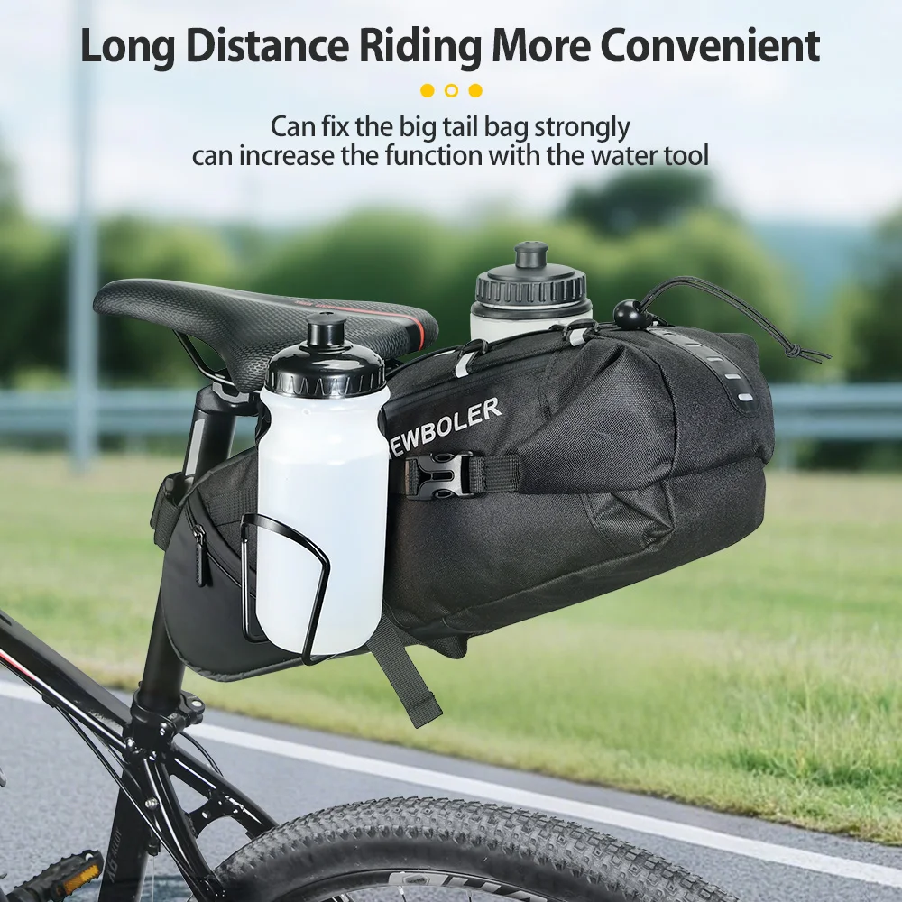 NEWBOLER Fahrrad-Satteltaschen-Stabilisator-Set, wasserdicht, 13 l, großes Fassungsvermögen, stabiler für MTB, Rennrad, passend für Wasserflaschenhalter – Detail 1