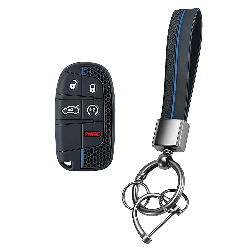 Car Key Fob Cover Auto Key Shell for Jeep Cherokee Compass Renegade Dodge Charger Chrysler 300C