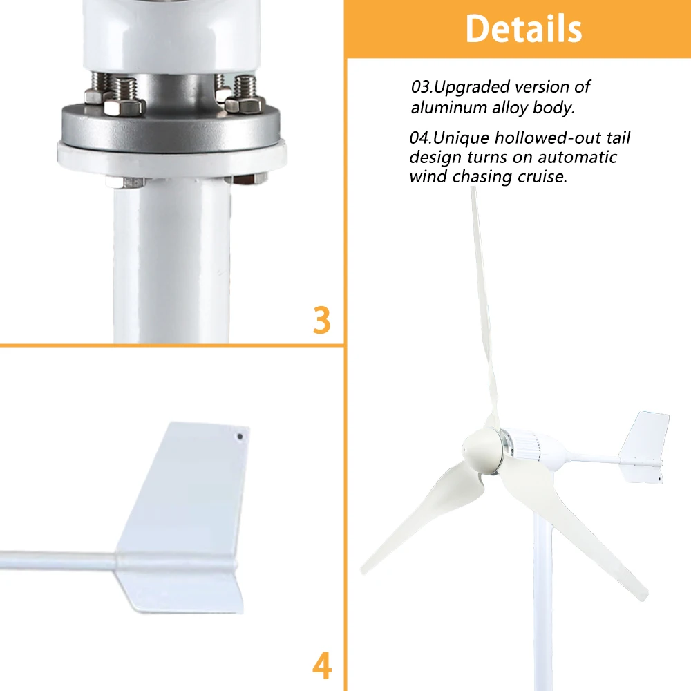 12V 24V 48V Wind Turbine Generator Low Starting Wind Speed Free Alternative Energy With MPPT Hybrid Controller Homeuse