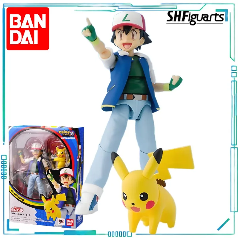 

BANDAI Genuine S. H. Figuarts Series Pok É Mon Series Ash&Pikachu Movable Finished Product Model Collectibles Nostalgic model