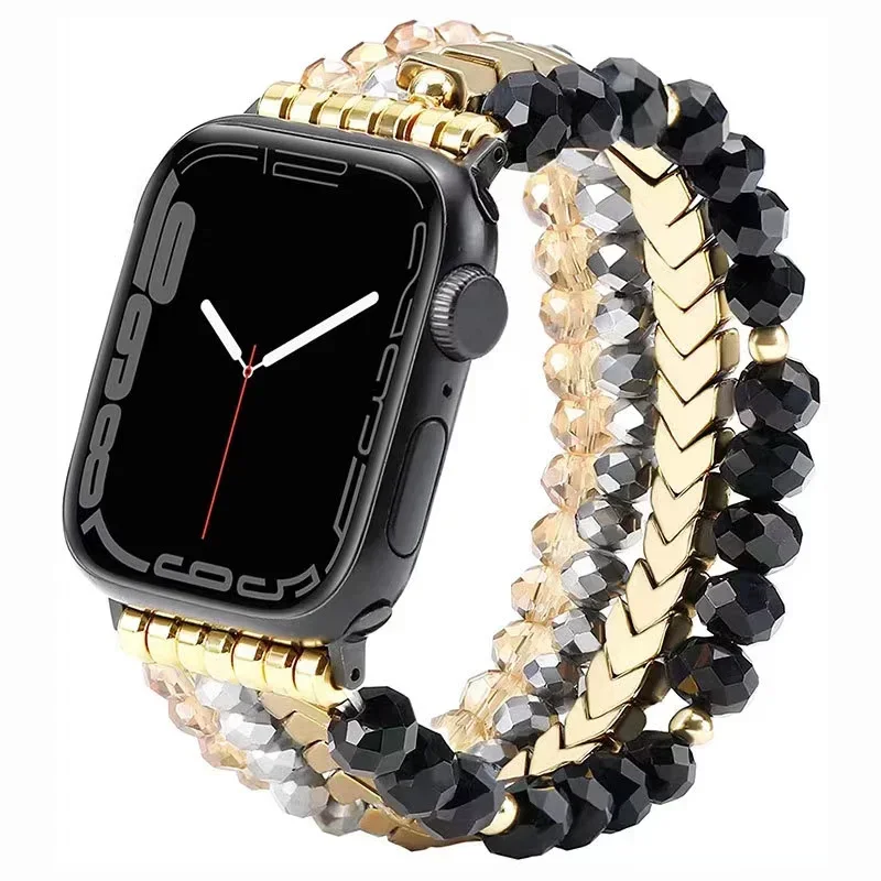 Joyería + correa de Metal de aleación para Apple Watch 49mm 45mm 44mm 41mm 42mm 40mm pulsera de mujer iWatch 10 9 8 7 6 5 4 3 SE cinturón