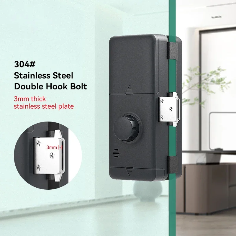 Electric Fingerprint Smart Tuya App Digital Small Glass Sliding Door Lock Card Intelligent Keyless Door Lock